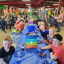 Bozeman-Birthday-Party-mezzanine-1 Kids playing on Jump Time Bozeman Birthday Party