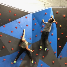 Kids playing on Jump Time Bozeman Climbing Wall